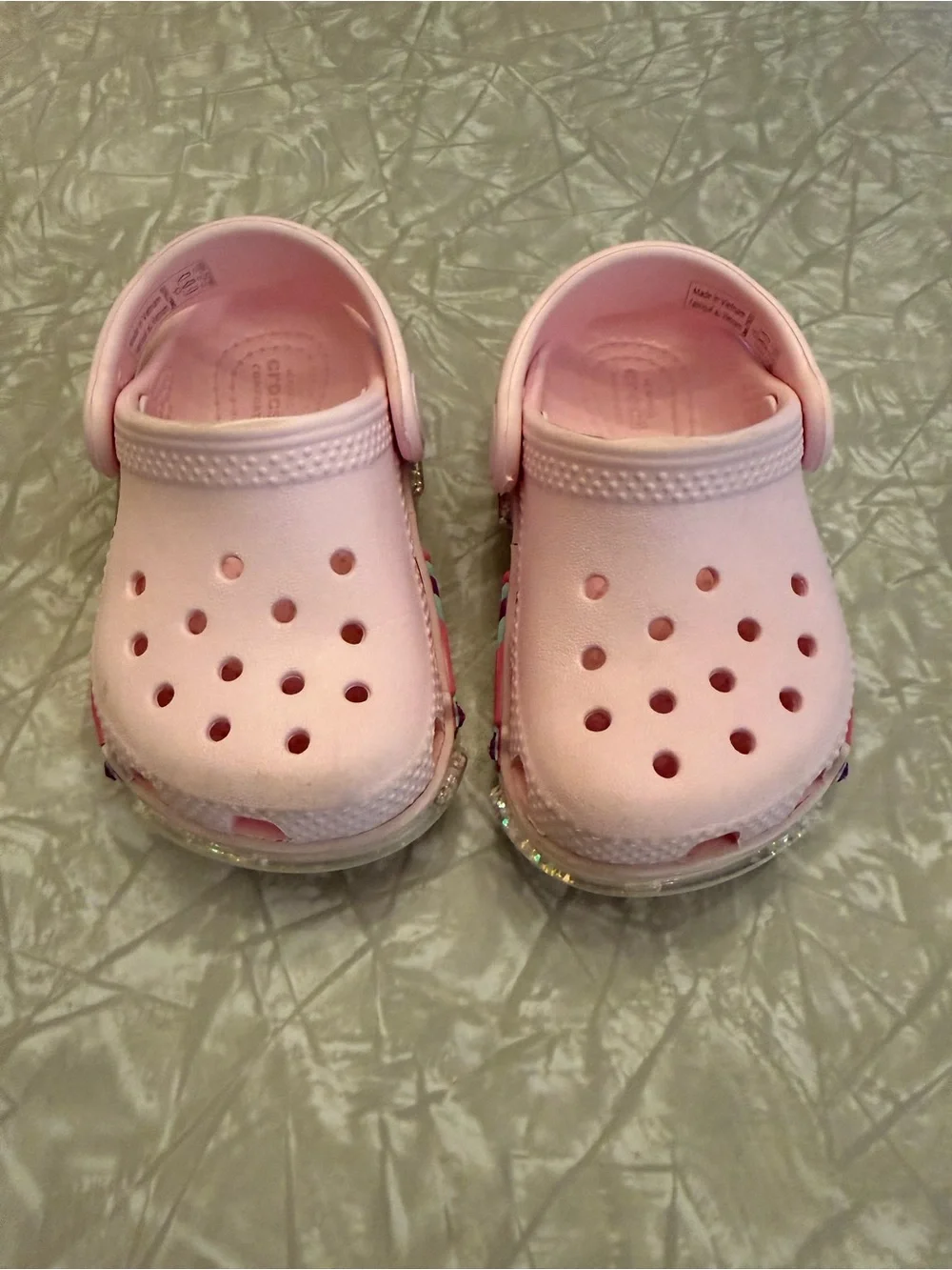 CROCS “Little Kid” Light Pink with Sparkles and Stars